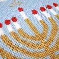 Stitch Guide for Traditional Menorah Painted Canvas