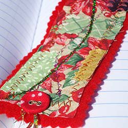Crazy Colorful Fabric Bookmark