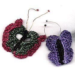 Crocheted Butterfly Pins