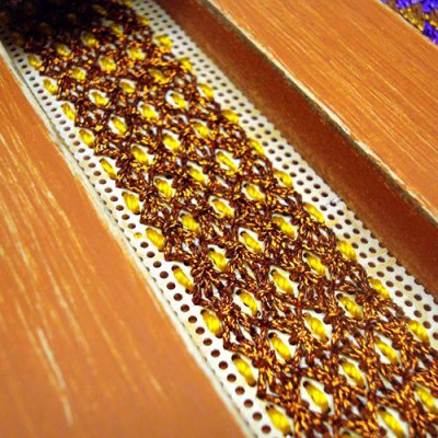 Kreinik Canvas #24 Braid in needlepoint