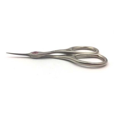 3.75" Ring Lock Matte Chrome Curved Scissors x304c