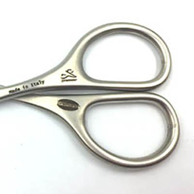 3.75" Ring Lock Matte Chrome Curved Scissors x304c