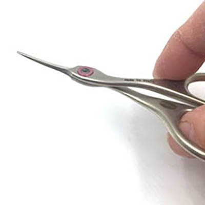 3.75" Ring Lock Matte Chrome Curved Scissors x304c