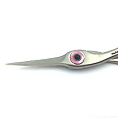 3.75" Ring Lock Matte Chrome Curved Scissors x304c