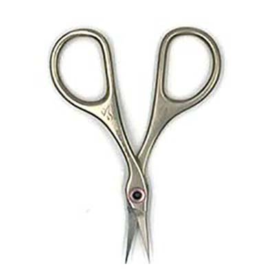 3.75" Ring Lock Matte Chrome Curved Scissors x304c