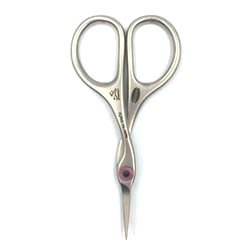 3.75" Ring Lock Matte Chrome Curved Scissors x304c